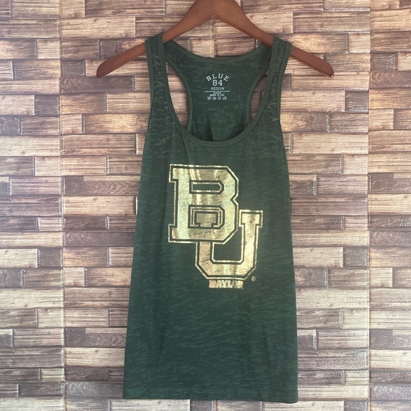 EUC Women’s Medium Blue 84 Green Baylor University  Muscle Tank - Picture 1 of 7